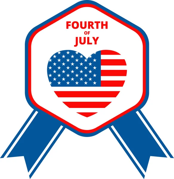 День независимости США икона плоского вектора. Четвертое июля праздник. — стоковый вектор