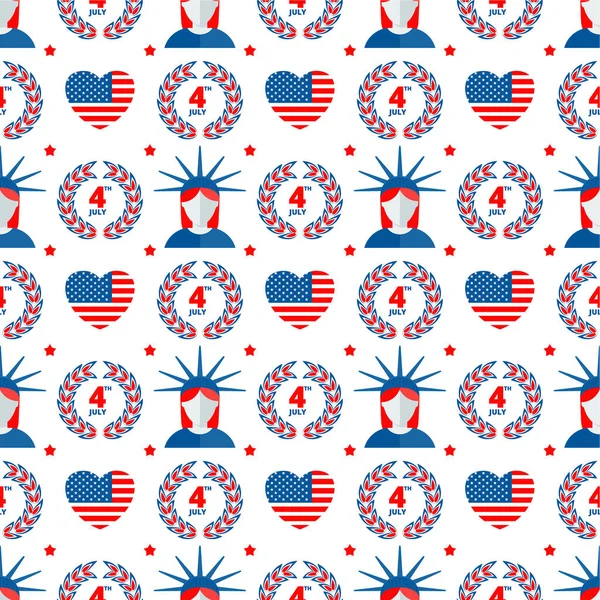 День незалежності США Плоский векторний візерунок. — стоковий вектор