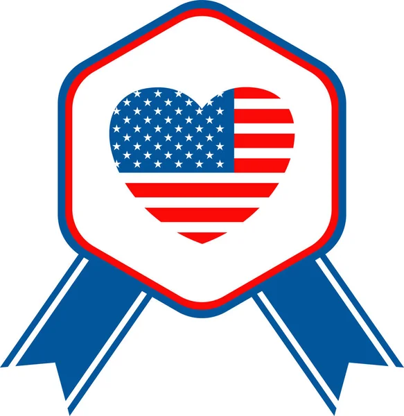 Día de la independencia de EE.UU. icono de vector plano. Fiesta de celebración del 4 de julio. — Vector de stock
