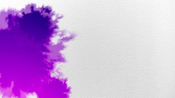 Kleur Inkt druppel op aquarel papier. Ragged inktvlek verspreidt zich langzaam uit — Stockvideo