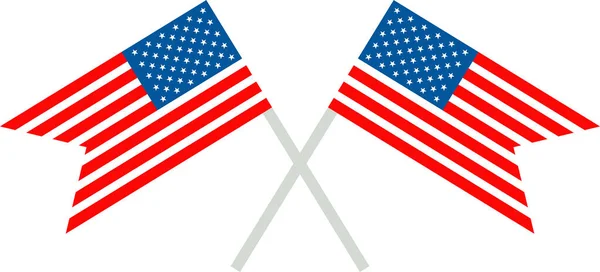 Bandera americana. Día de la independencia de EE.UU. icono de vector plano. — Vector de stock