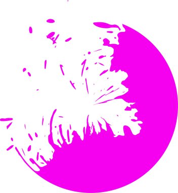 Mürekkep damlası. Yuvarlak, yırtık pırtık mürekkep lekesi. Vektör illüstrasyonu.