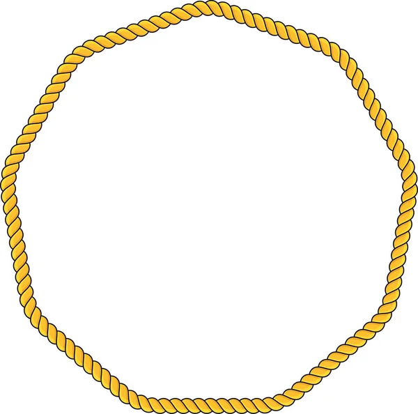 円形アウトライン装飾ロープ枠のコレクション — ストックベクタ
