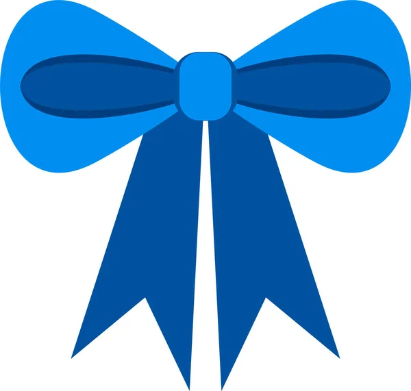 Dekorativ festlig blå rosett. Ikon för gratulationskort. — Stock vektor