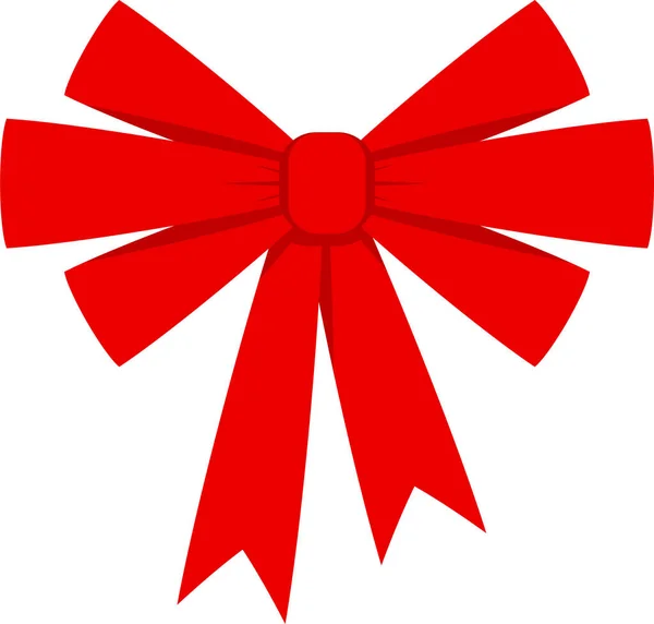 Arc rouge festif décoratif. Icône pour cartes de vœux. — Image vectorielle