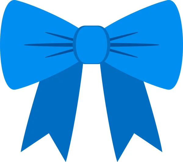 装飾的なお祝いの青い弓 グリーティングカード 証明書や誕生日 結婚式 お祝いのための招待状のアイコン 平面ベクトル図 — ストックベクタ