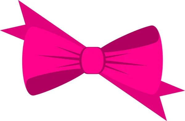 Decorativo fiocco rosa festivo. Icona per biglietti di auguri. — Vettoriale Stock