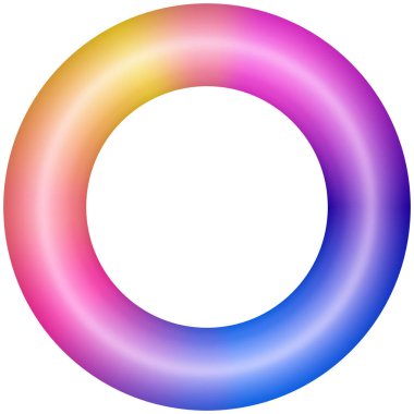 Parlak neon torus. Moda eğilimi posteri için soyut arkaplan