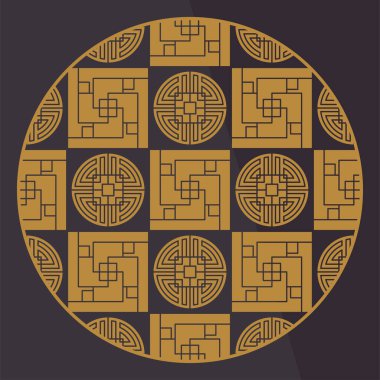 Çin dekorasyon unsurları. Desenli çerçeve, kenar veya fayanslar.