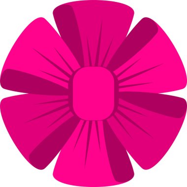 Dekoratif pembe fiyonk. Tebrik kartları için simge.