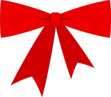 Dekoratif kırmızı fiyonk. Tebrik kartları için simge.