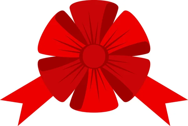 Dekoracyjny czerwony łuk. Ikona kart okolicznościowych. — Wektor stockowy