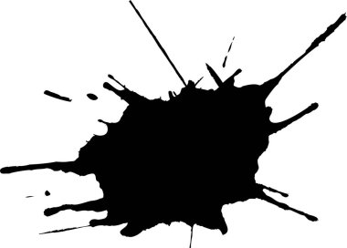 Beyaz arkaplanda siyah mürekkep suluboya damlası.