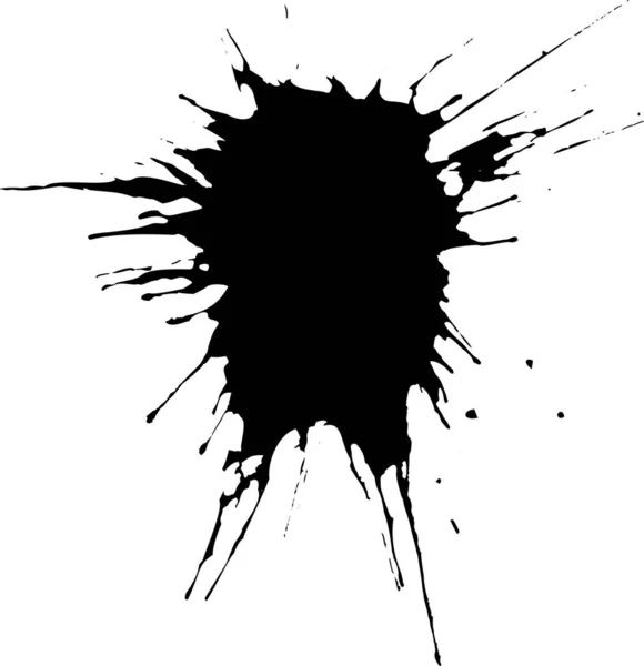 Inchiostro nero goccia acquerello su sfondo bianco. — Vettoriale Stock