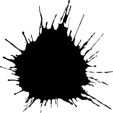 Beyaz arkaplanda siyah mürekkep suluboya damlası.