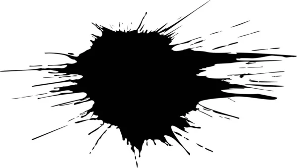 Чорне чорнило акварельне падіння на білому тлі . — стоковий вектор