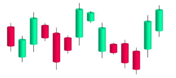 Tabla japonesa de velas. Comercio en línea. Mercado financiero — Archivo Imágenes Vectoriales