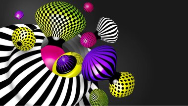 3D gerçekçi vektör nesneleri. Parlak modern trend şekilleri.