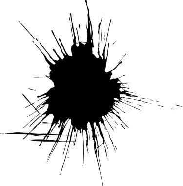 Beyaz arkaplanda siyah mürekkep suluboya damlası.