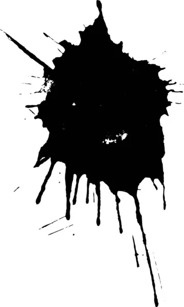 Tinta negra gota de acuarela sobre fondo blanco. — Archivo Imágenes Vectoriales