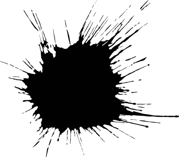 Tinta negra gota de acuarela sobre fondo blanco. — Vector de stock