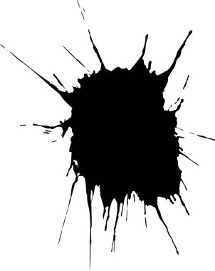 Beyaz arkaplanda siyah mürekkep suluboya damlası.