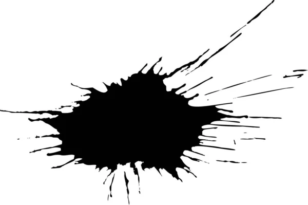 Tinta negra gota de acuarela sobre fondo blanco. — Vector de stock