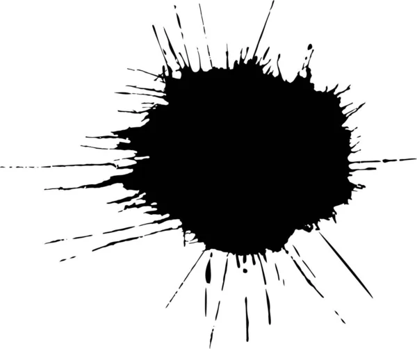Inchiostro nero goccia acquerello su sfondo bianco. — Vettoriale Stock