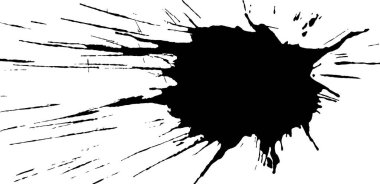 Beyaz arkaplanda siyah mürekkep suluboya damlası.