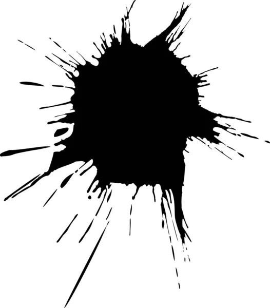 Encre noire goutte d'aquarelle sur fond blanc. — Image vectorielle