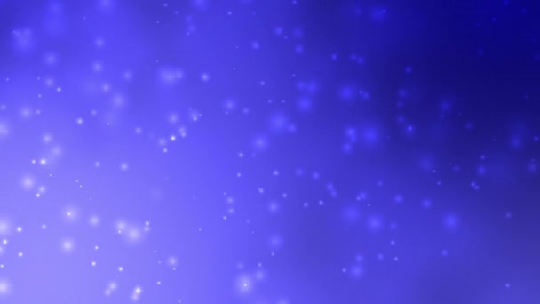 Conto de fadas mágica fundo azul bokeh. Poeira flutuante brilhante — Vídeo de Stock