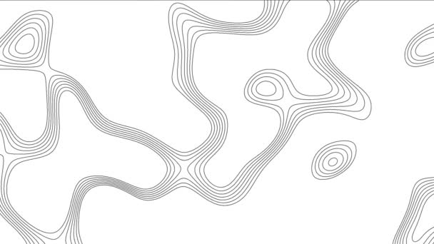 Цикл Топографической линии Фон. Контурная текстура. — стоковое видео