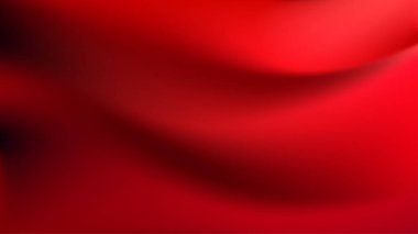 Dinamik saten dalgalı yumuşak kırmızı bg. Kırmızı tonlu koyu renk iç oda duvarı. Kraliyet lüks podyumu ve tutku ürünü maketi için sıcak spot ışıkları. Gerçekçi vektör arkaplan illüstrasyonu, EPS 10