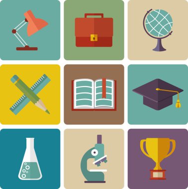 Vektör eğitim Set simgeleri