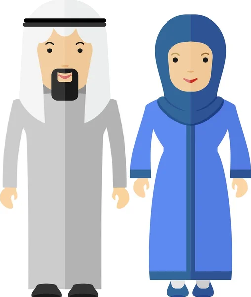 Arabe couple homme et femmes — Image vectorielle