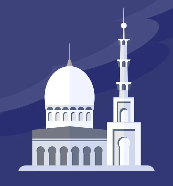 Iszlám mecset ellen night sky — Stock Vector