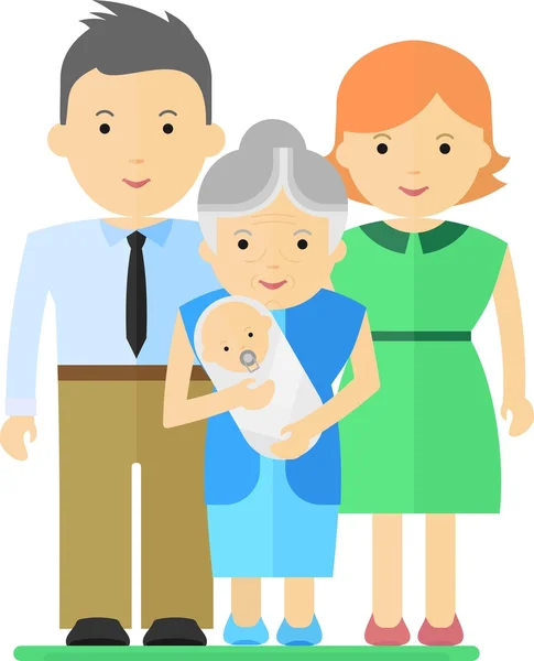 Familia con bebé y abuela — Archivo Imágenes Vectoriales