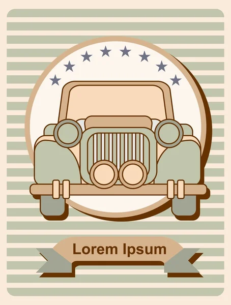 Cartaz com limusine retro — Vetor de Stock