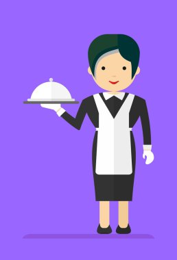 Siyah elbiseli garson