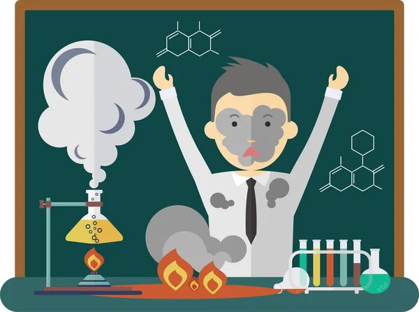 Science bad chemistry experiment — 图库矢量图片