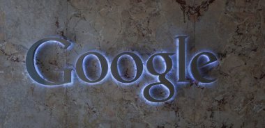 Google logosu arkadan aydınlatmalı mermer plaka