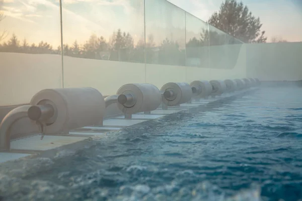 outdoor pool with water massage for relaxation and unwinding