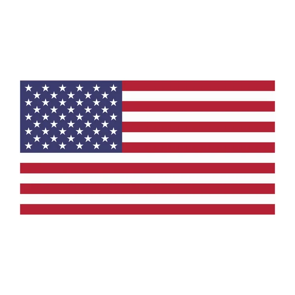Vektorový obrázek: Americká vlajka na bílém pozadí. — Stockový vektor