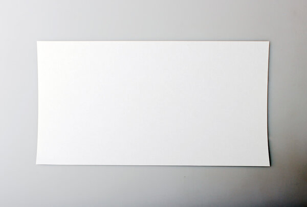 horizontal single white sheet of paper