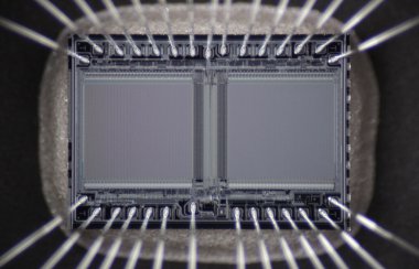 ilgili kişilerle mikro ultraviyole bellek dizisinin makro fotoğraf