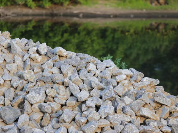 Washed gravel used at the construction site for the  of road transport interchanges in Moscow — Stock Photo, Image