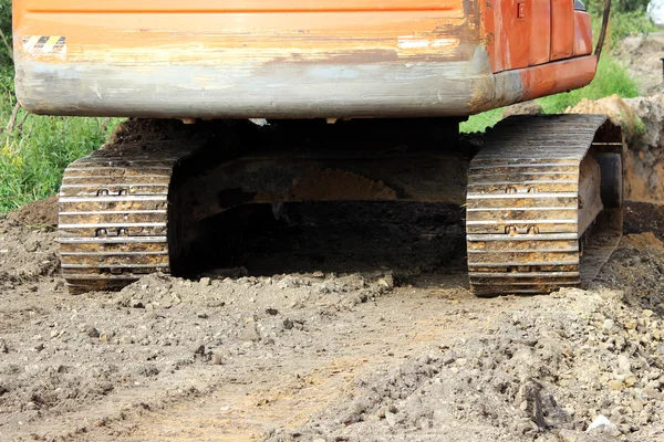 Bruchi Attrezzature Costruzione Pesanti Escavatore Cingolato Sul Cantiere Espansione Della — Foto Stock