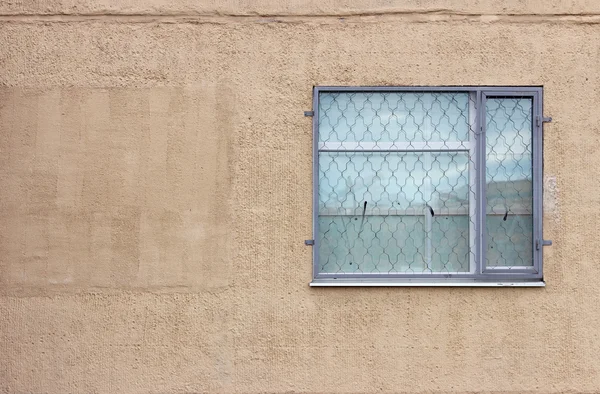 Una Ventana Gris Con Guardia Seguridad Primer Piso Edificio Moderno — Foto de Stock