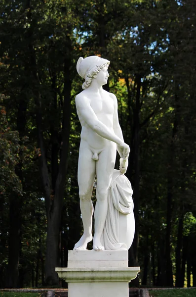 Estatua Del Joven Marte Jardín Del Bajo Holandés Parque Gatchina —  Fotos de Stock