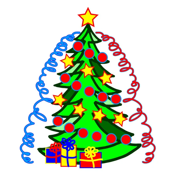 Image vectorielle Arbres de Noël sur fond blanc — Image vectorielle